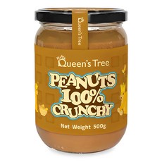 퀸즈트리 100% 땅콩 피넛버터 크런치, 500g, 1개
