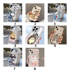 Apple 아이폰 13 mini 투명 케이스 도라에몽 스폰지밥 아이스크림 산리오 에어팁 젤리 휴대폰 케이스, 6번, 1개