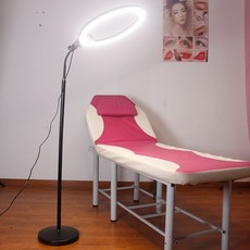 落地美顏紋繡燈直播拍照台燈 紋身美容便攜折疊式超亮補光燈, 1個, 大圓座 18寸觸摸遙控調光 手機支架