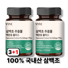 바이브 삼백초 추출물 맥문동 플러스 100% 정품 haccp, 4개, 60정