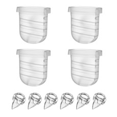 덕빌 밸브 6개 실리콘 다이어프램 4개 웨어러블 유축기 교체 부품 Lansinoh Discreet Duo Mammanuwa Nuliie S32 시리즈 유축기와 호환, 덕빌 밸브 6개, 실리콘 다이어프램 4개, 웨어러블 유