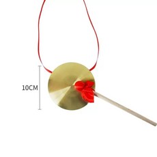 깽가리 세트 연습용 꽹가리 저소음 지름 중소음 사물놀이, 동징 10.5cm+징봉 행운빨강헤드, 1개