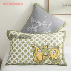 純棉兒童卡通圖案枕套 適用於 Spongebob、小熊、可愛水果、開心狗狗等多種圖案, A類新疆棉兒童泡芙枕套【小熊一家】,48*74cm【一條裝】超實惠