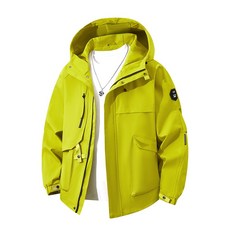 戶外防風防水連帽沖鋒衣男女款工裝外套登山服夾克