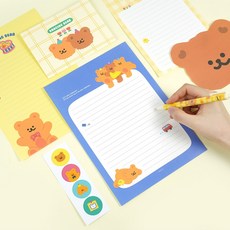 댄싱베어 편지지 세트 2종 1세트, 1개