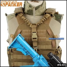 【野戰搖滾-生存遊戲】SPANKER 兩用型槍背帶 (黑色、狼棕色、遊騎兵綠色) 戰術背心可用 單點槍背帶 戰術槍背帶, 黑色, 1個