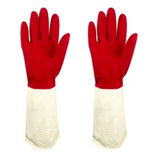 卡好雙色手套 舒適柔軟橡膠洗碗手套 清潔家用廚房媽媽防水家事手套, 1個, 8號