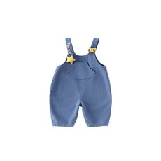 寶寶玩偶牛仔褲2025新款秋季女童韓版條紋背帶褲男童超萌卡通褲子