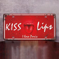 차량 번호판 빈티지 외국차 플레이트 펍 장식 소품 카페, 1개, 수박레드