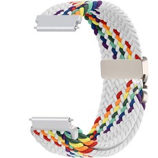 Issinlky 갤럭시 워치 7/6/5/4/FE 40mm 44mm/ Venu Sq/Sq 2/Venu 2 플러스/Vivoactive 3/5/Venu/GTS와 호환되는 20mm 나, 22mm, 화이트 무지개