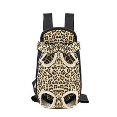 강아지백팩 고양이 봄가을 외출용 통기성 멜빵 가슴가방 33종 S~XL, 레오파드