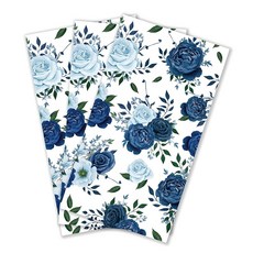 Zelten 2층 15매 색종이 호스티스 냅킨 샤비 시크 냅킨 웨딩 디너 티 파티 데코레이션 E (Blue Rose)