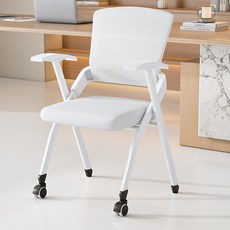 Kipnos 의자 학생의자 책상의자 사무용의자 학생의자 컴퓨터의자 사무실의자 공부의자 사무용 공부용 푹신한 의자 접이식 메쉬 사무실 회의실 독서실, 화이트