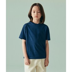 무신사 스탠다드 MUSINSA STANDARD KIDS 릴렉스드 크루 넥 티셔츠 [미드나잇 블루] MKBTS5K01-ME 418652