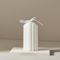 페페무드 화이트 오브제 캔들 계단 향초 인테리어 양초 집들이 선물 홈데코, 1개, 135g, 우드세이지 & 씨솔트