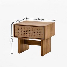 라탄 원목 우드 인테리어의자 벤치 등나무 거실, 완전 조립 완료, 500x400x450mm, 내추럴우드