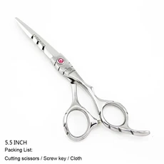 헤어 가위 일본 5.5 인치 6 인치 헤어 가위 핑크 또는 블루 스톤 헤어 가위 가위 미끄럼 방지 핸들 LYREBIR, 11 Cut no box 5.5INCH