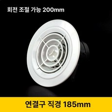 원형 아파트 환기구 환풍기커버 환기캡 자재 배기 ABS, 회전식 조절 200 지름185