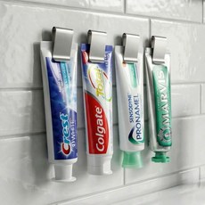 데일리플러스 무타공 치약걸이 세트, 4개, 스텐