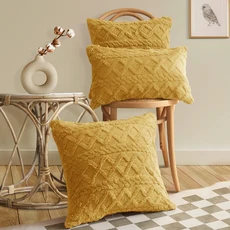 1PC 양면 플러시 없음 소파 솔리드 코어 사무실 커버 베개 컬러 지원 탄성, 50cmx50cm 1PC, yellow