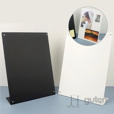 더휴즈 스틸 자석 보드판 A4 L형 스탠딩 a4자석게시판, 흰색