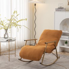 1인용 리클라이너 스윙체어 수유의자 흔들의자 커버 전용 소파, 싱글 좌석 52cmx140cm, 1개, 진저옐로우