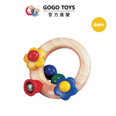 GOGO TOYS 20475 搖鈴花 可愛小花手搖鈴 適合4個月以上兒童, 紅, 黃, 藍, 綠, 1套