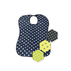 에스엠메디칼 방수 에이프런 환자턱받이 병원용턱받이 식사용앞치마, 땡땡이네이비, 1개