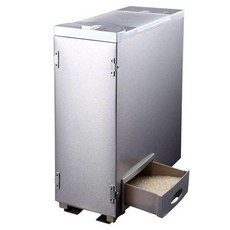 스텐 쌀냉장고 슬림 곡식 보관함 쌀통, 20L 오른쪽 정사각형 쌀 배출구, 기본 색상