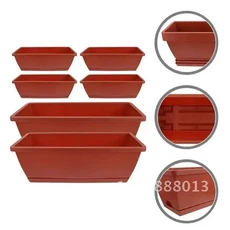 컨테이너 실내 가정 사무실 6 대형 원예 화분 개 직사각형 플라스틱 화분 화분 분재 화분, [01] 43X19CM, 1.As Shown - 43X19CM