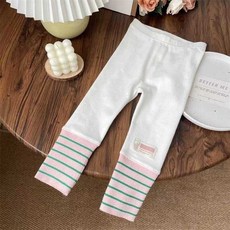 小不點兒 女童螺紋拼接打底褲 秋季時尚長褲