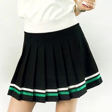 투솜 여자여름골프스커트 여성골프스커트 투컬러라인 주름 치마바지 그린플리츠 여자치마바지 봄 여름 시원한 속바지내장