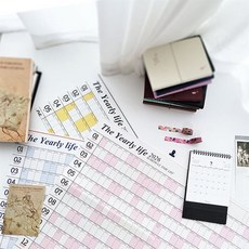 아이씨엘디자인 해빗트래커 포스터 캘린더 2026, 레드블루, 1개