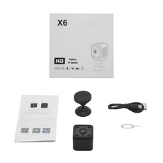 1080P 미니 무선 WiFi 카메라 휴대용 비디오 캠코더 내장 마이크 손실 녹화 가정 보안용, 1개