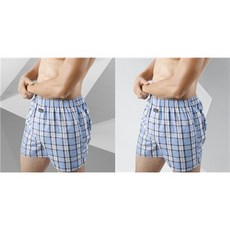 【英式格紋平口褲 純白色】