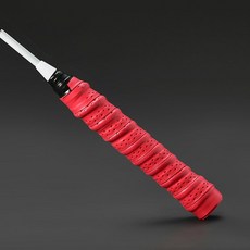 龍骨手膠羽毛球拍手膠網球拍打孔透氣龍骨吸汗帶魚竿防滑手柄綁帶, 紅色,【內置緩震條】1條裝【贈送封口膠】, 1個