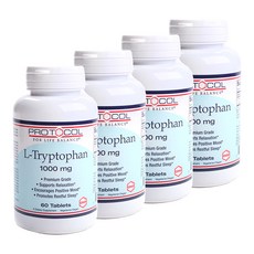 Protocol For Life Balance L-色胺酸補充錠 1000mg, 60顆, 4罐