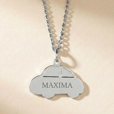 MX KIDS 써지컬스틸 미아방지 목걸이 209K 깊고 진한 양면 각인, 1개, 자동차