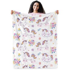 유니콘 장난감 여아용 선물 담요 부드러운 방 장식 아늑한 크리스마스 생일 유아 청소년 소파 침대 152.4cm X 127cm(60 x 50인치) 127725, 유니콘 장난감 여아용 선물 담요 부드러운 방 장식 아늑