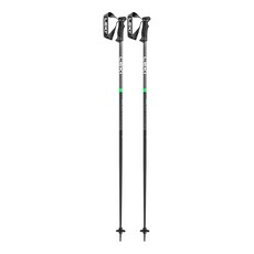 LEKI QNTM 알파인 스키용 경량 알루미늄 스키 폴 - 블랙라이트 무연탄-시안 - 110cm, 110 cm, 블랙라이트 무연탄-네온그린