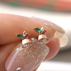 크리스마스 큐빅 징글벨 종 써지컬 스틸 피어싱