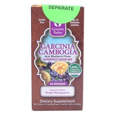 GENESIS TODAY 藤黃果 1000 毫克巴西莓藍莓 20 包, 20包, 1盒