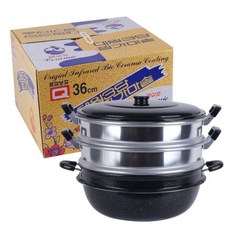 [셰프앤쿡] 국산 대원 3단찜솥 찜냄비 생선찜기 대게찜기, 1개, 45cm