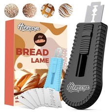 Hinreeya Bread Lame 사워도우 빵 베이킹 용품 커터 빵 피자 반죽 및 용품 스코어링 패턴 소책자 면도날, Black