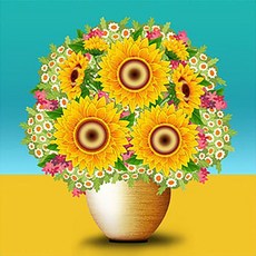 해바라기 보석십자수 30x30 액자세트 화병 2 30599EA 1(pc), 색상