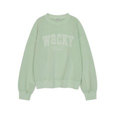 와키윌리 WACKY WILLY 우먼스 세미오버핏 피그먼트 맨투맨 민트 WA2501CR63MI 250635
