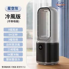 TRADER 雙渦輪風扇-F12 冰霧版 9檔風速 9小時定時 3檔夜燈 自然貫流風 三相電機 94翼冰輪, 【F12 冷風版 星空灰】雙渦輪風扇