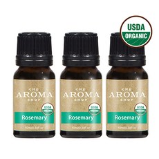 더아로마샵 USDA 유기농 에센셜오일 디퓨저 아로마테라피 숙면 힐링, 3개, 10ml, 로즈마리 유기농 에센셜오일