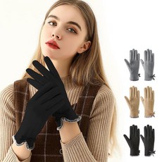 리본 여성 포인트 기모 스마트 터치 장갑 ARK-530