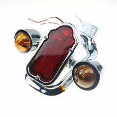 Harley Softail Springer Custom용 Chrome 테일 라이트 방향 지시등